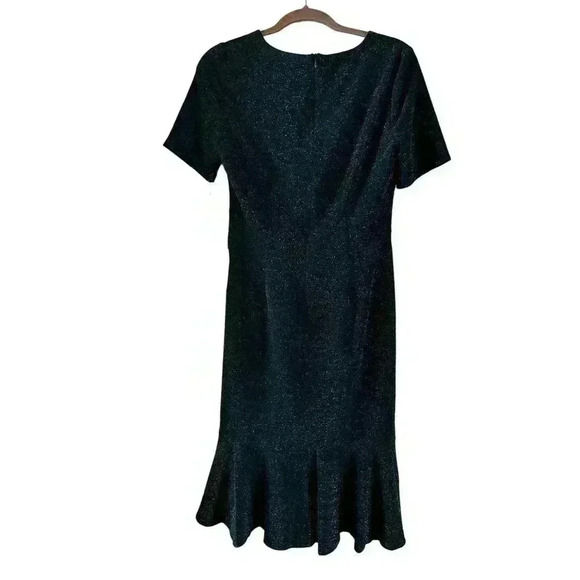 NWT London Times Women’s Dress Green Silver Dress V line Shimmer Size 6 - Picture 4 of 6